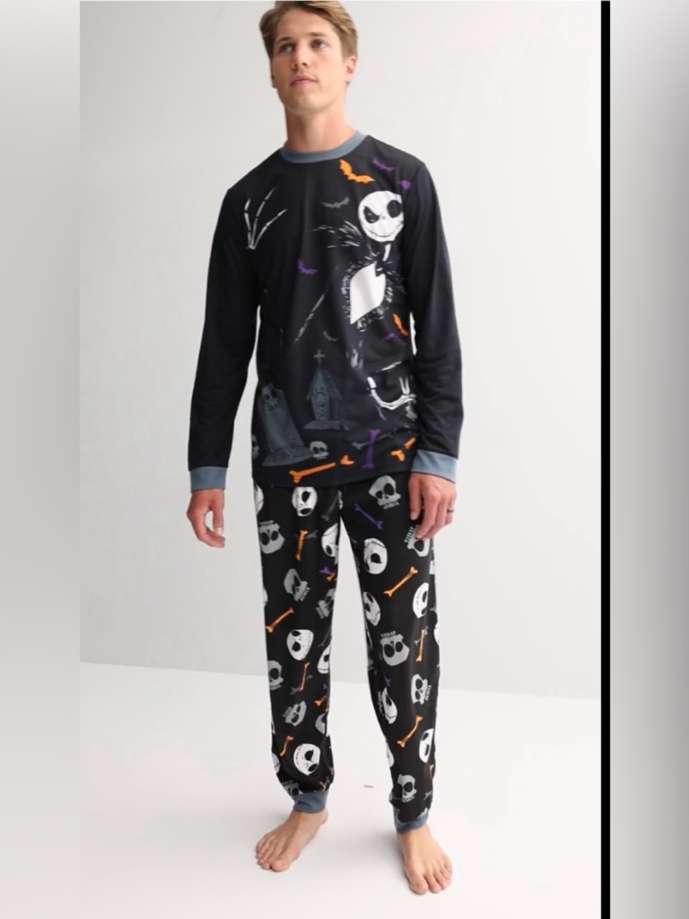 NWT! Nightmare Before Christmas Jack Skellington Men's 2pc Pajama Set